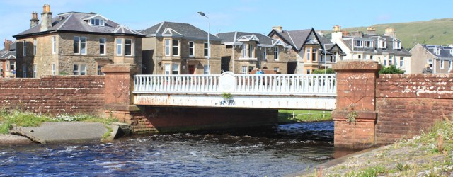 12 Bridge over Gogo Water, Largs, Ruth hiking the coast of Scotland