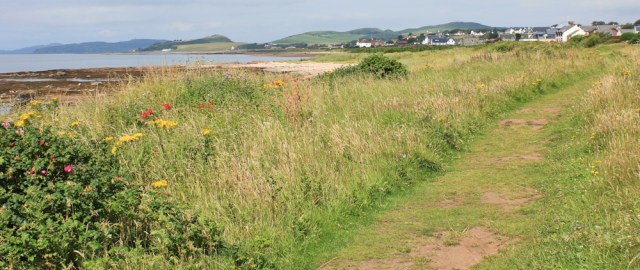 12 path to West Kilbride, Ruth hiking the Scottish Coast