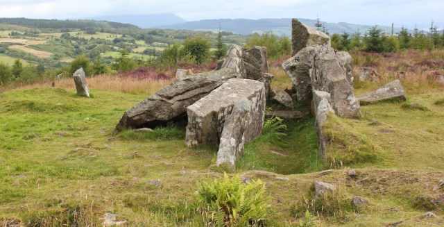 14 larger tomb, Giant's Graves, Whiting Bay, Ruth hiking around the Isle of Arran
