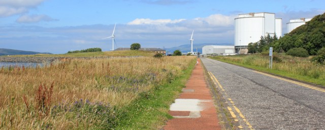 25 Hunterston nuclear power station, Ruth hiking the Ayrshire Coastal Path, Scotland