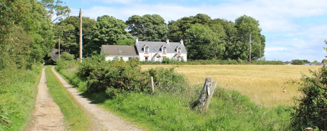 25 track to Kingscross Point, Ruth hiking the Arran Coastal Way, Scotland