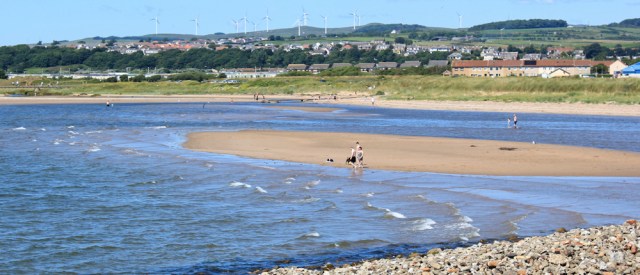 27 Stevenston east shore, Ruth hiking the Ayrshire Coastal Path, Scotland