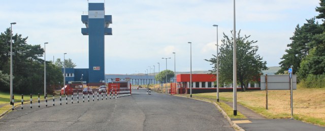 35 Clydeport, Hunterston, Ruth hiking the Ayrshire Coastal Path, Scotland