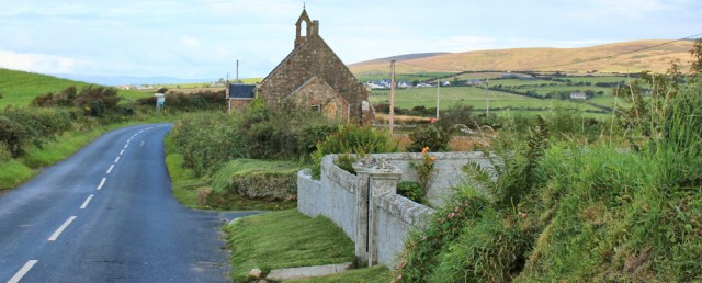 02 disused church, Ruth hiking the Scottish coast, Isle of Arran
