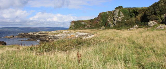 02 Imachar Point, Ruth hiking the Isle of Arran Coastal Way, Scotland