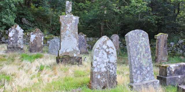 08 old burial ground, Ruth walking the Arran Coast to Lochranza