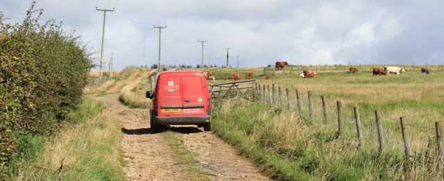 11 post office van, Ruth hiking the Arran Coastal Way, Scotland
