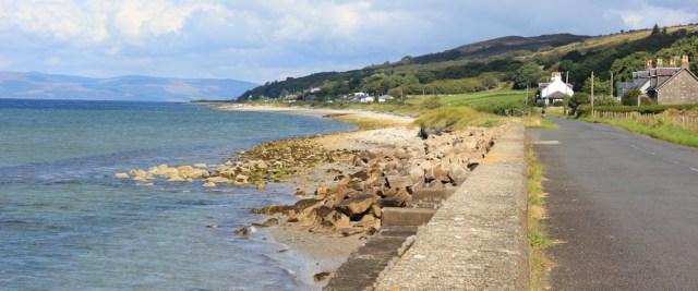 14 road walking to Pirnmill, Ruth hiking the Arran Coastal Way