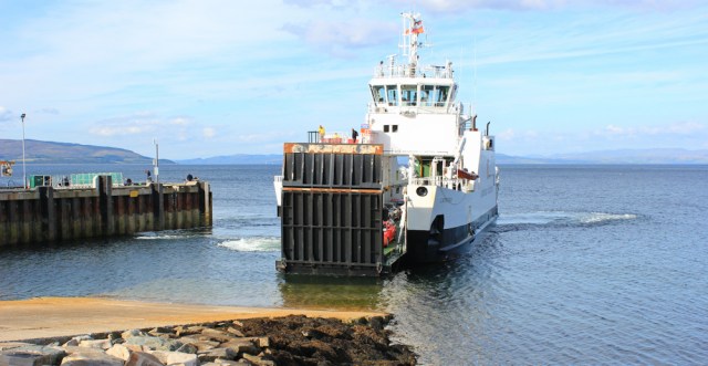 30 Lochranza ferry arrives, Ruth Livingstone on Arran