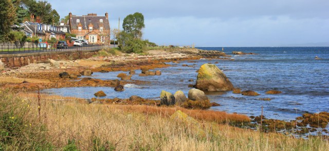11 Corrie Hotel, Ruth walking Arran's coast, Scotland