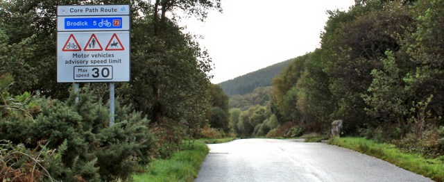 16 core path route, Ruth hiking the Arran Coastal Way
