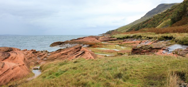22 Red sandstone rock, Ruth's coastal walk around the north coast of Arran