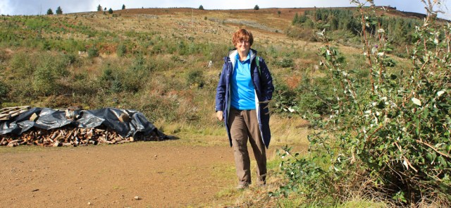 22 self-portrait, Merkland Wood, Ruth Livingstone on Arran