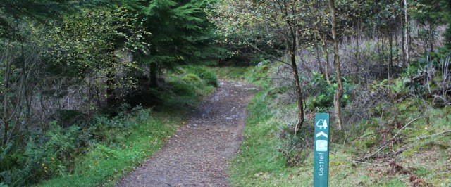 30 path up to Goat Fell, Ruth hiking on Arran
