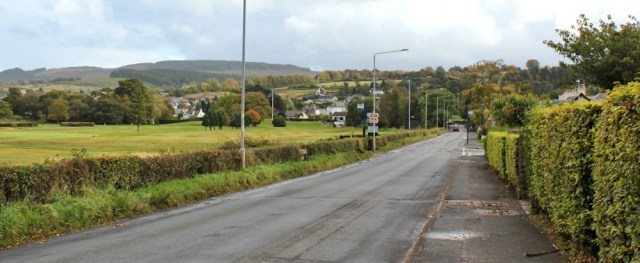 48 road to Brodick, Ruth hiking around the coast of Arran