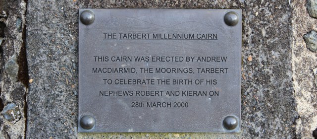 16 The Tarbert Millennium Cairn, Ruth walking the Kintyre Way