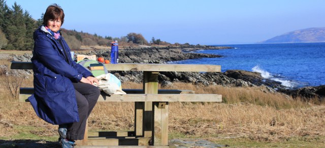 17 lunch spot, Ruth Livingstone on her coastal walk in Scotland