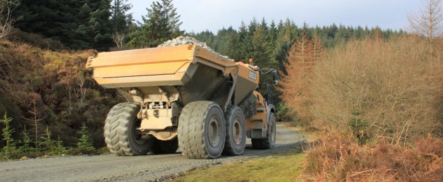 20 quarry lorry, Kintyre Way, Ruth hiking the Scottish coast