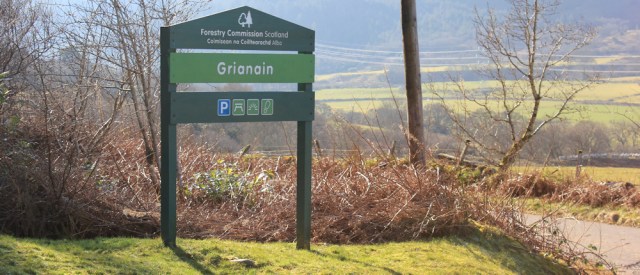 21 Grianain parking place, Ruth hiking in Kintyre