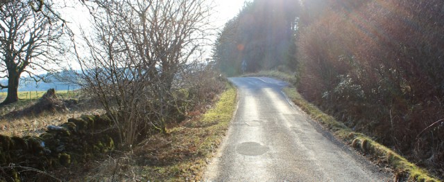 24 walking into the sun, Ruth hiking the Kintyre Peninsula
