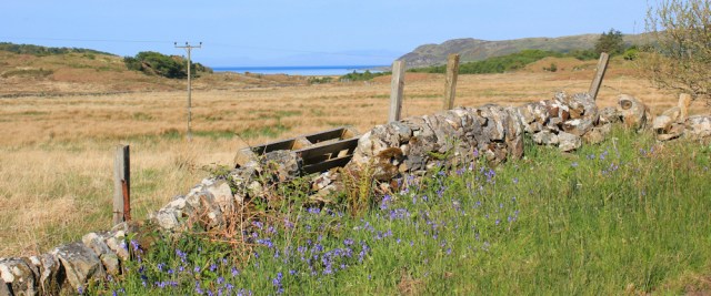 04 distant views of sea on road to Kilberry, Ruth's coastal walk around Scotland