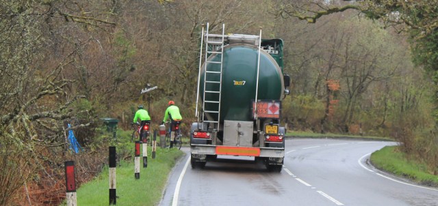 13 lorries and cyclists, Ruth's coastal walk around Kintyre, Scotland
