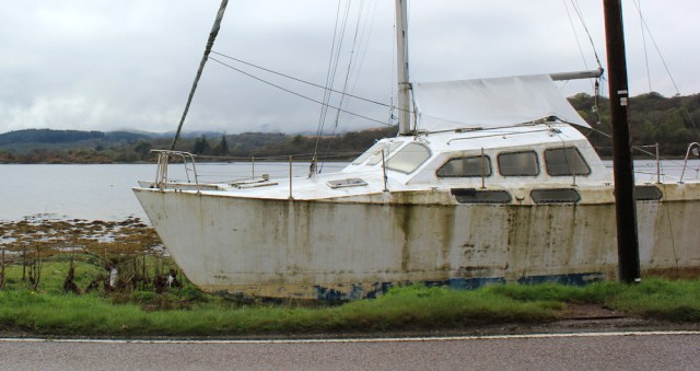 20 abandoned boat, Ruth's coastal walk around Kintyre, Scotland