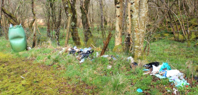 22 dumped rubbish, Tarbert, Ruth's coastal walk around Kintyre, Scotland