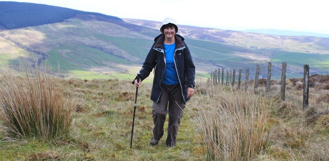 27 self-portrait, Ruth Livingstone on the Kintyre Way, Amod Hill