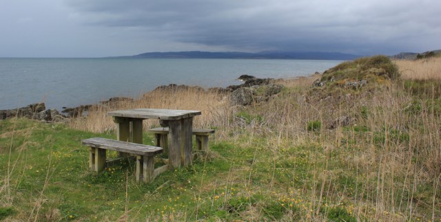 47 picnic bench, Kintyre Way, Ruth's coastal walk around Scotland