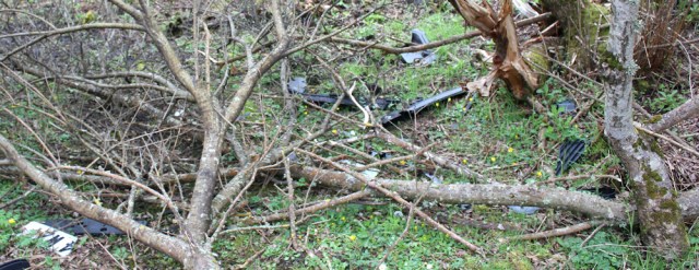 48 car crash, Kintyre Way, Ruth hiking in Scotland