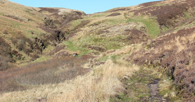 49 Kintyre Way up Innean Glen, Ruth hiking in Scotland