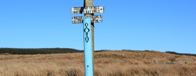 55 signpost to Inneans Bay, Ruth's coastal walk, Mull of Kintyre
