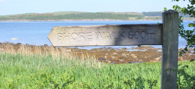 06 shore walk sign, Ruth's coastal walk, Knapdale, Scotland