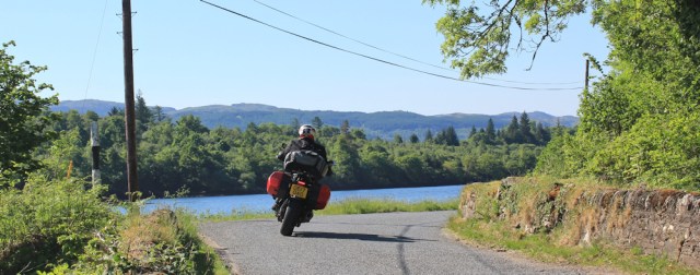 07 motorcyclist on B8025, Ruth's coastal walk, Argyll