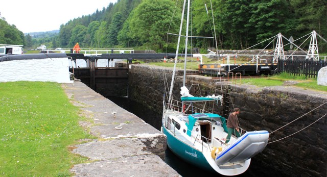 08 ship in lock, Crinan Canal, Ruth's coastal walk, Scotland