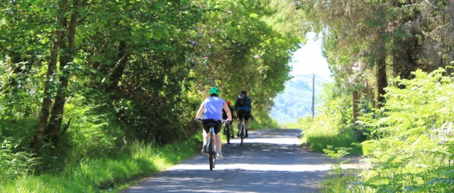 19 cyclists on the road to Achnamara, Ruth's coastal walk, Knapdale, Scotland