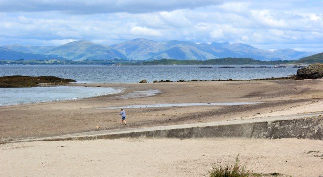 19 Ganavan Bay and Glencoe, Ruth walking the coast of Scotland