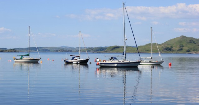 31 ships on Crinan Loch, Ruth's coastal walk, Argyll