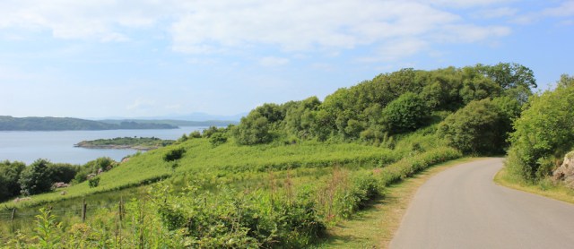 37 road to Craobh Haven from Lunga, Ruth Livingstone hiking in Scotland
