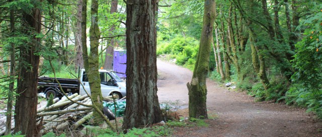 40 down off Black Mount, Ruth hiking to Oban, Scotland