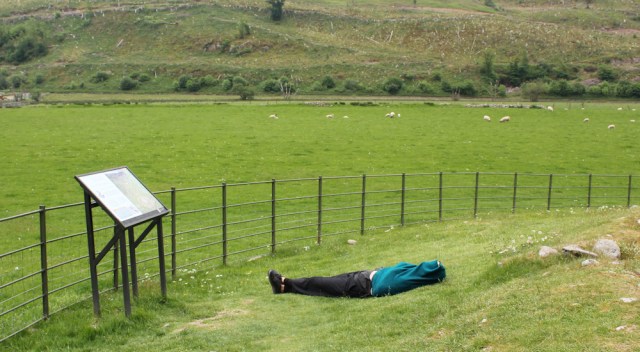 46 lying person, Ruth's coastal walk, Scotland