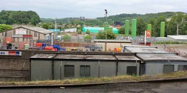 48 through industrial area, Oban, Ruth hiking to Roseview Caravan Park