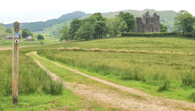 59 path to Carnassarie Castle, Ruth hiking the coast of Scotland