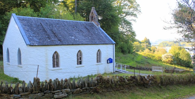 72 Bellanoch church, Ruth walking the coast of Argyll, Scotland