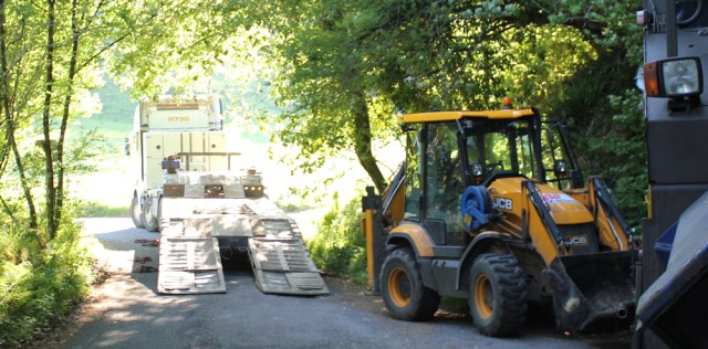 77 loading the huge truck, Ruth walking the coast of Argyll, Scotland