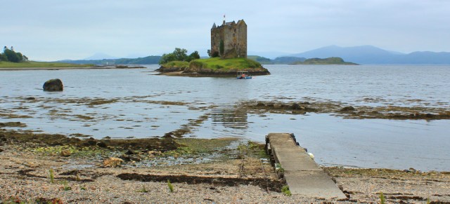 14 Castle Stalker, Ruth hiking the west coast of Scotland