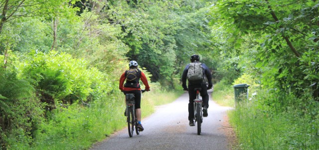 24 sometimes along forest trails, Ruth hiking in Scotland