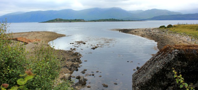 55 Salachan Glen, Ruth hiking the coastal path to Duror