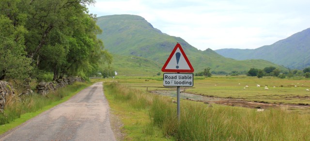 15 road liable to flooding, Loch Linnhe, Ruth's coastal walk around the UK, Scotland